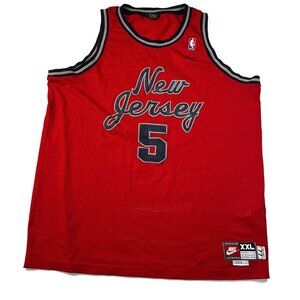 Nike Swingman Rewind 1977 New Jersey Nets Jason Kidd #5 Jersey Mens XXL Sewn Red